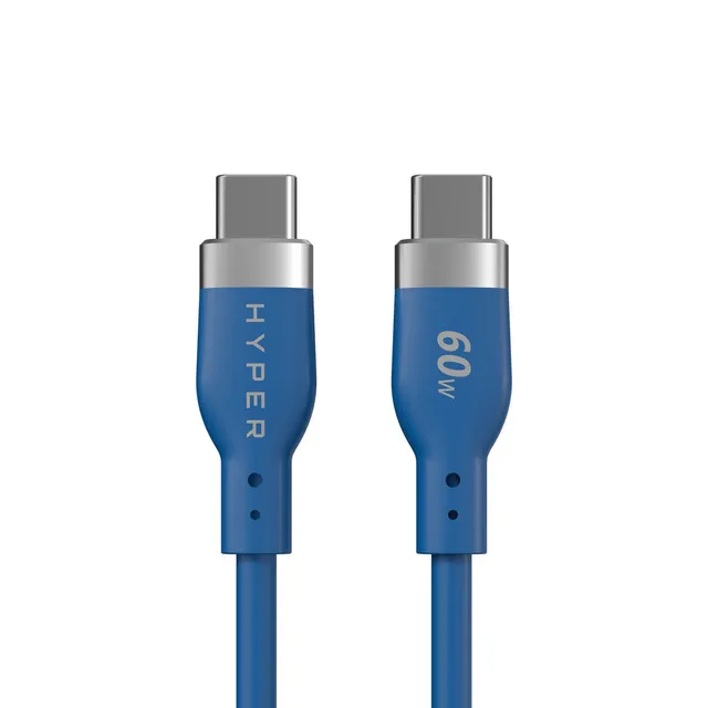 HyperJuice 60W Silicone USB-C to USB-C 1.5m Blå