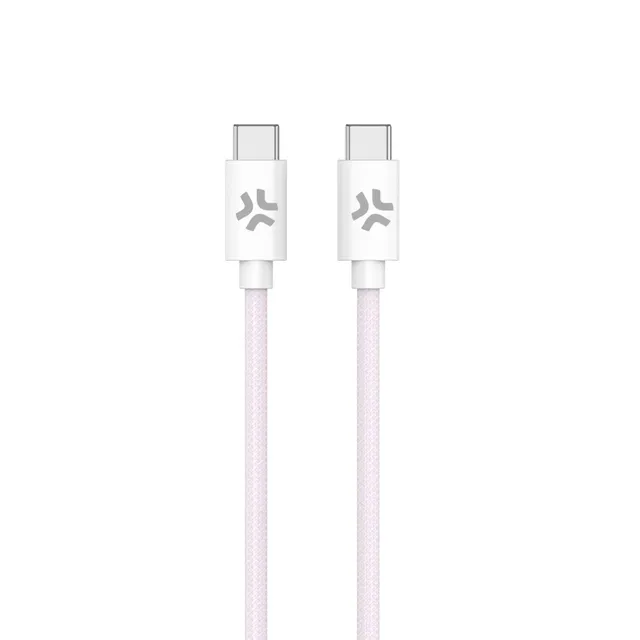 USB-C till USB-C Kabel flätad 60W 1,5m Rosa