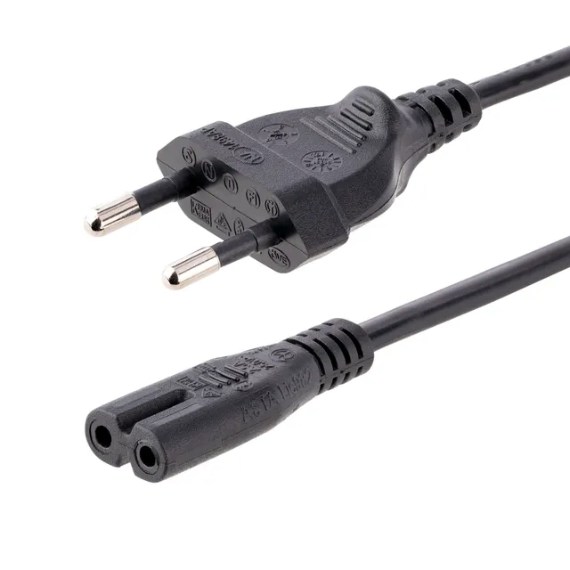 StarTech.com 2m (6ft) Laptop Power Cord, EU Plug to C7, 2.5A 250V, 18AWG, Notebook / Laptop Replacement AC Power Cord, Printer/Power Brick Cord, Europ