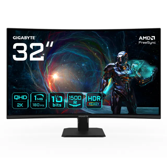32" GIGABYTE GS32QCA - 2560x1440 (QHD) - 180Hz - VA