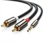 - Ljudsplitter - mini-phone stereo 3.5 mm hane till RCA hane - 3 m - skärmad - svart
