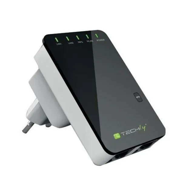 I-WL-REPEATER2, Wi-Fi 4 (802.11n), Nätverksansluten (Ethernet), Svart, Vit