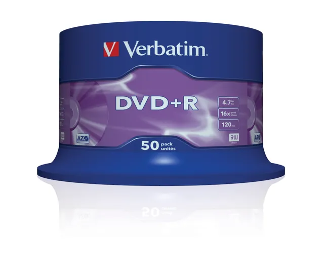- 50 x DVD+R - 4.7 GB 16x - matt silver - spindel