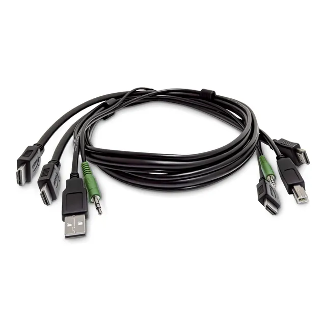 3M DUAL-HDMI KVM CABLE - USB 2.0 3.5MM AUDIO TAA