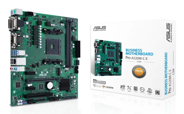 PRO A520M-C II/CSM Moderkort - AMD A520 - AMD AM4 - DDR4 RAM - Micro-ATX