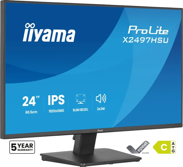 24" iiyama ProLite X2497HSU-B1 - LED monitor - Full HD (1080p) - 23.8"