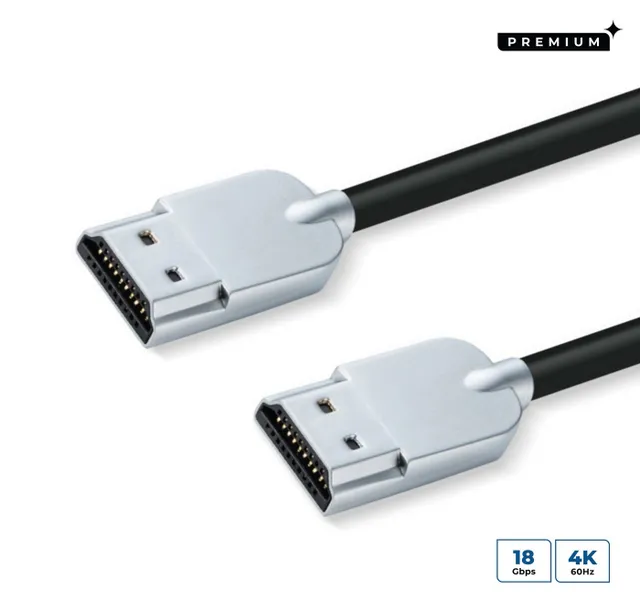 HDMI-Kabel 2.0 Super Slim 2m Svart