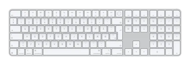 Magic Keyboard with Touch ID and Numeric Keypad - Tangentbord - USB-C - trådlös - Bluetooth - QWERTY - dansk - vita tangenter
