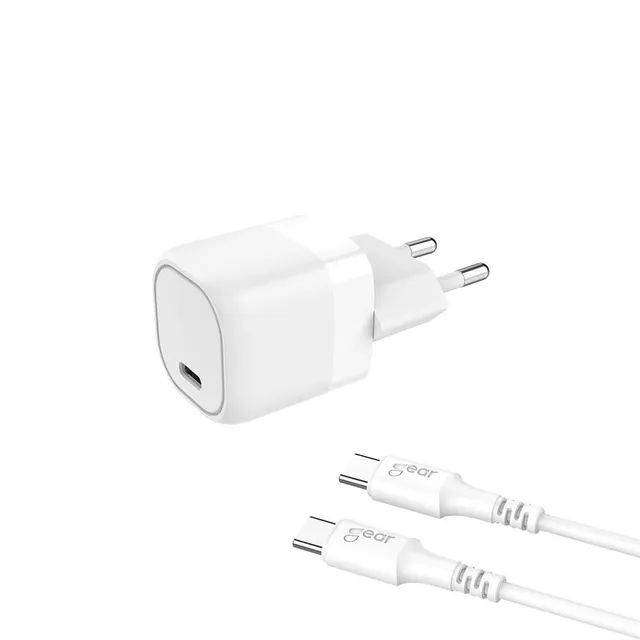 Charger 220V 1xUSB-C White PD/PPS 25W Cable U