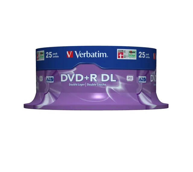 - 25 x DVD+R DL - 8.5 GB 8x - matt silver - spindel