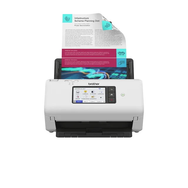 ADS-4700W, 40 sid/min, duplex, 600x600 dpi, pekskärm, USB/LAN/WiFi, AirPrint Scan