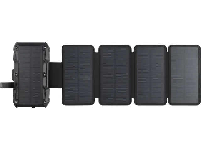Solar PowerBank - Trådlös laddningsplatta/soldriven powerbank - 5-panel - 27000 mAh - 99.9 Wh - 22.5 Watt - 1.67 A - PD/PPS 3.3 - 2 utdatakontakter (USB, USB-C)
