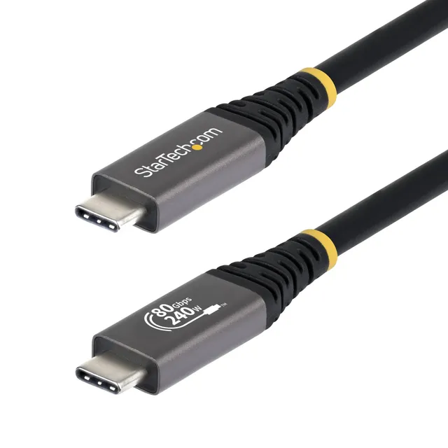 1.6FT USB4 CABLE BLACK USB-IF CERTIFIED 8K120/DP2.1/240W/80GBP