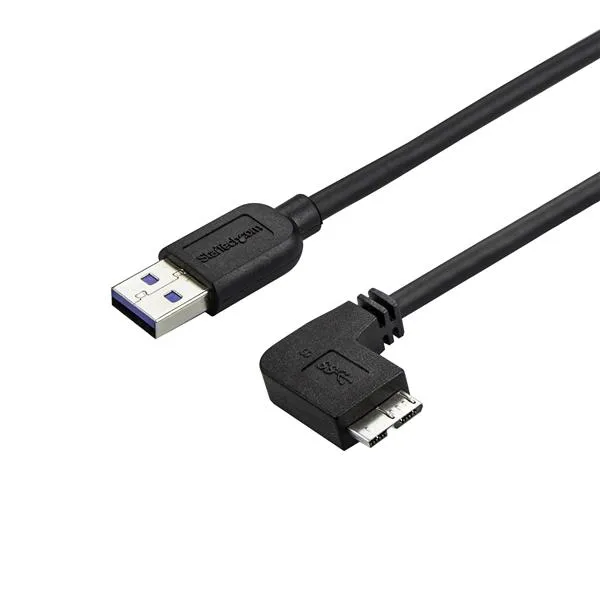 Smal Micro USB 3.0-kabel - M/M - högervinklad Micro USB - 0,5 m - USB-kabel - Micro-USB typ B (hane) till USB typ A (hane) - USB 3.0 - 50 cm