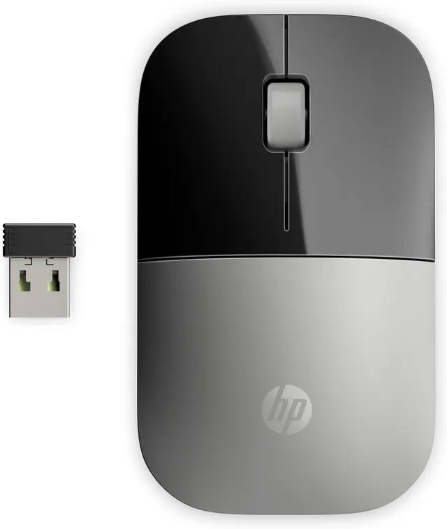 HP Z3700 - Mus - trådlös - 2.4 GHz - trådlös USB-mottagare - silver