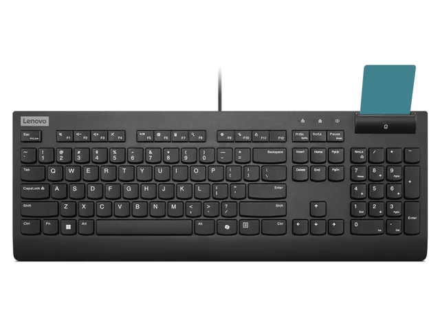 Smartcard Wired Keyboard II - Tangentbord - full size, 3-zone layout - USB - QWERTY - brittisk - svart - brun låda - CRU
