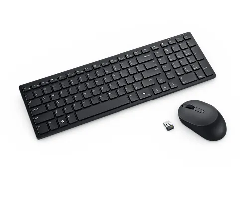 Silent Keyboard and Mouse KM555 - keyboard and mouse set - AZERTY - French - black Input Device - Tastatur & Mus set - Fransk - Svart