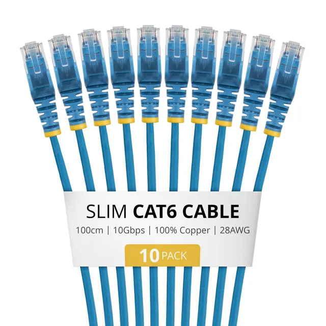 SLIM CAT6 CABLE 10 PACK BLUE SLIM SNAGLESS RJ45 UTP PATCH CAB