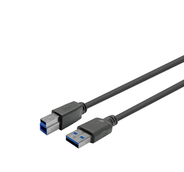 USB 3.0-kabel A ha till B ha, aktiv, Vivolink, 5 meter - Svart