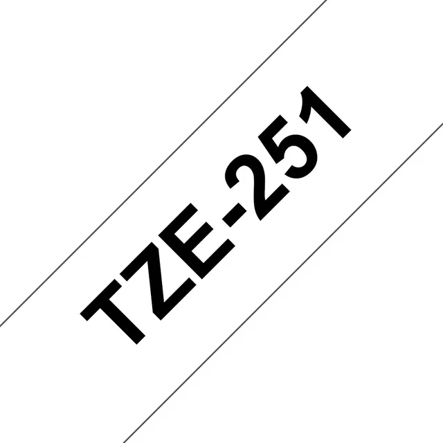 TZE251 etikett-tejp Svart på vitt TZe