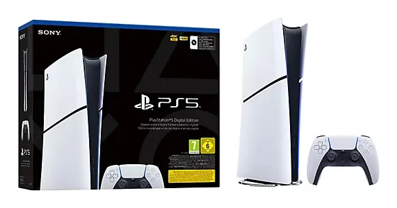 PlayStation 5 Slim Digital Edition 825GB SSD -pelikonsoli - valkoinen