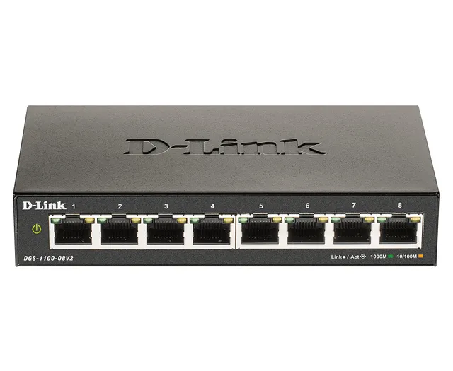 DGS 1100-08V2 - Switch - smart - 8 x 10/100