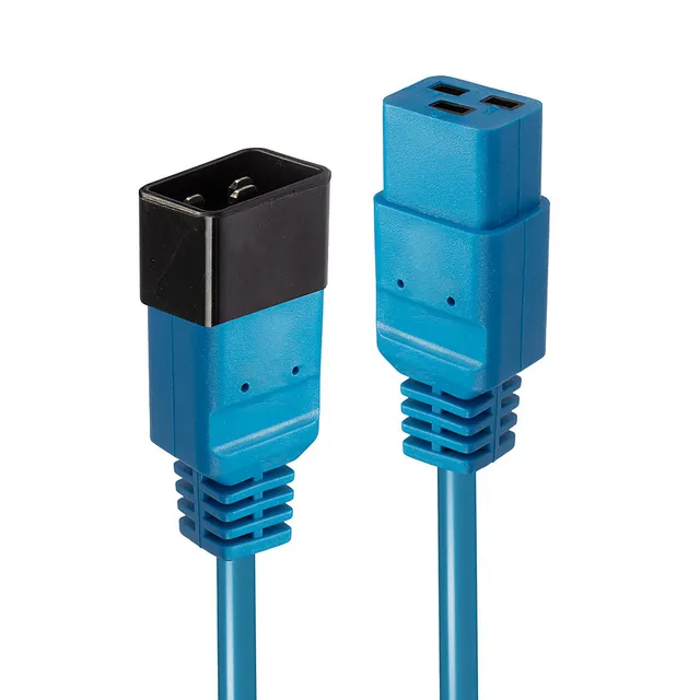 - Förlängningskabel för ström - IEC 60320 C19 till IEC 60320 C20 - 250 V - 16 A - 2 m - formpressad - blå
