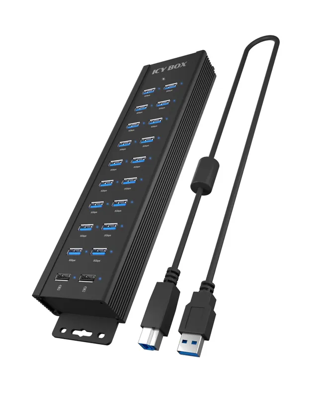 IB-HUB1720-U3 USB Hub - USB 3.2 - 20 porte - Svart