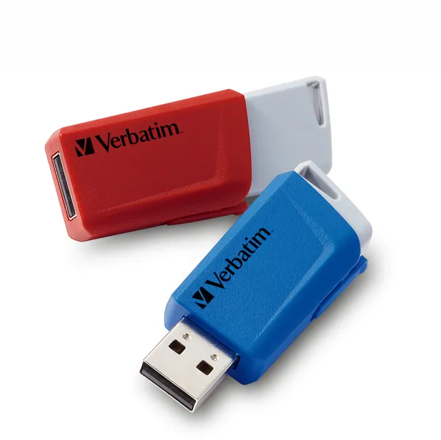 32 GB Verbatim Store N Click USB 3.0, 2-pack Röd/Blå