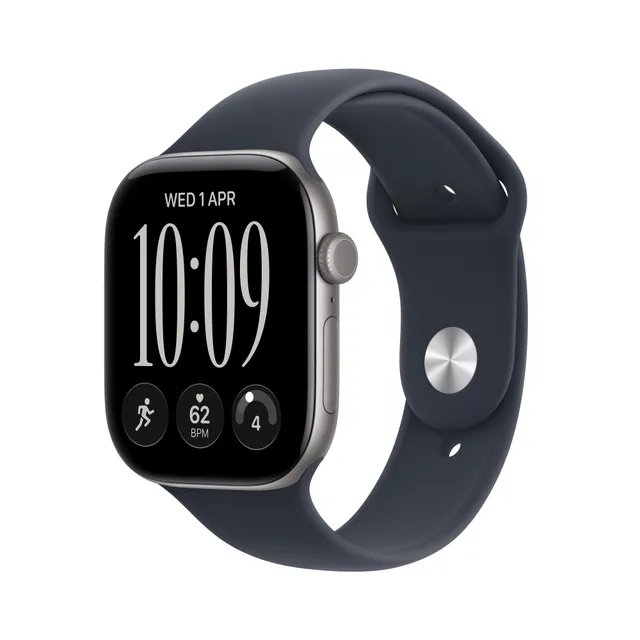 Watch Series 12 GPS + Cellular 42 mm rymdgrå aluminium, marinblå Sportband - S/M