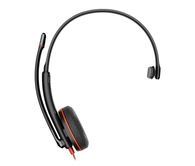 HP Poly Blackwire 3210 - Blackwire 3200 Series - headset - på örat - kabelansluten - USB-C - svart - Certifierad för Skype for Buisness, Cisco Jabber-