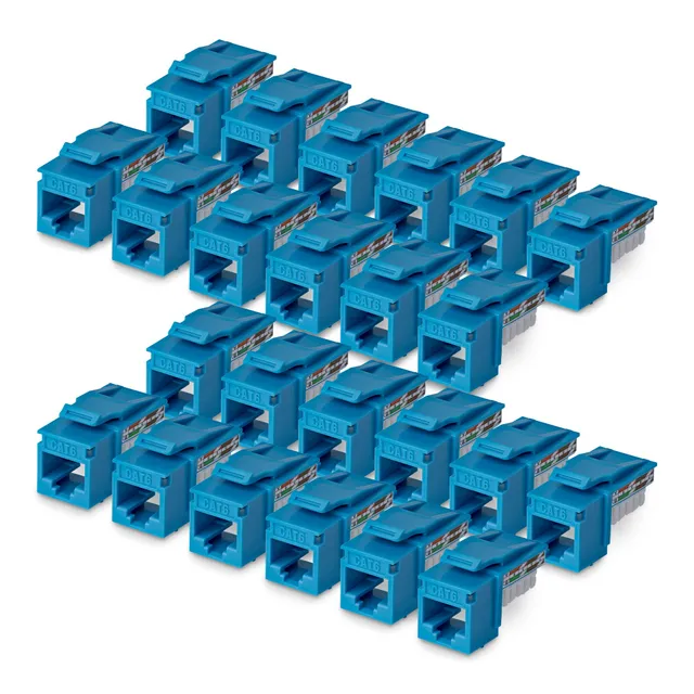 CAT6 UTP KEYSTONE JACK 24-PACK90-DEGREE 110 PUNCH DOWN