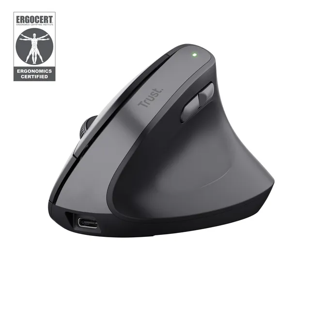 Bayo II Wireless - Ergonomisk mus - Optic - 6 knappar - Svart