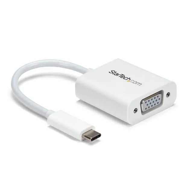 USB-C- till VGA-adapter - vit - USB/VGA-adapter - USB-C (hane) till HD-15 (VGA) (hona) - USB 3.1 Gen 1 / Thunderbolt 3 - 17.5 m - USB-ström,