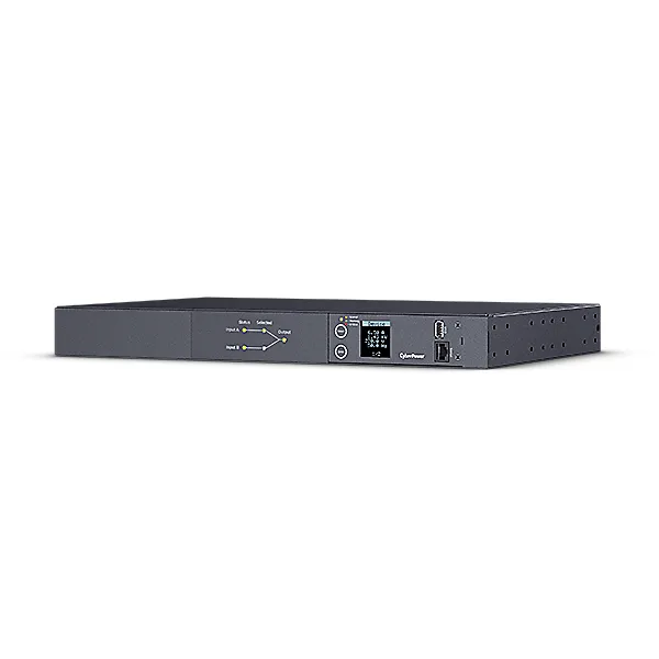 CyberPower Metered ATS Series PDU24004 - Kraftdistributionsenhet (kan monteras i rack) - AC 200-240 V - 1-fas - serial - ingång: 2 x IEC 60320 C14 - utgångskontakter: 12 (12 x IEC 60320 C13) - 1U - 3.05 m sladd - svart