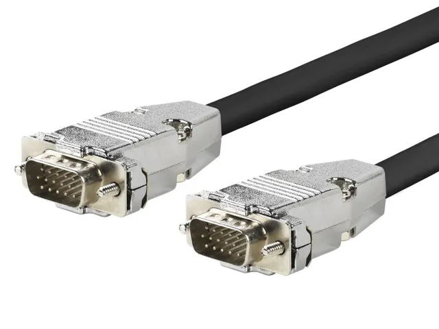 VGA-kablage VivoLink Pro trippelskärmat HD15 ha-ha, metallkontakter,10 m