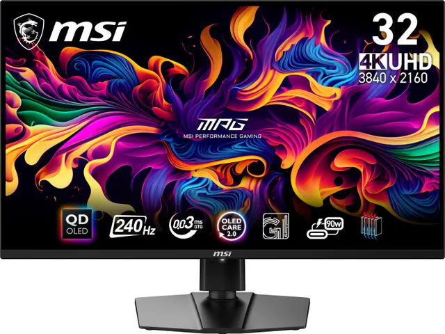 MPG 321URX QD-OLED / 32" / QD-OLED / 3840x2160 / 240 Hz / HDMI,DP,USB-C / Adaptive-Sync / VESA (Fyndvara klass 1)
