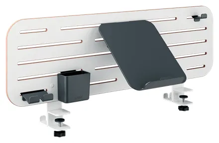 Ergo Pegboard organiseringstavle til skrivebordet med laptop holder, 80x25 cm hvid