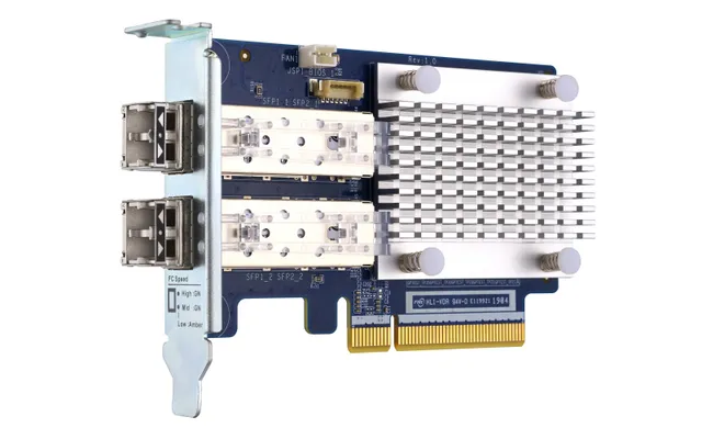 QXP-16G2FC - Värdbussadapter - PCIe 3.0 x8 låg profil - 16Gb Fibre Channel Gen 5 x 2 - med 2 st. SFP+ sändare (TRX-16GFCSFP-SR) - för QNAP TS-127