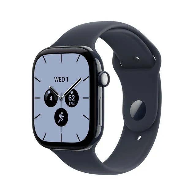 Watch Series 12 GPS + Cellular 42 mm nattblå keramik, marinblå Sportband - S/M