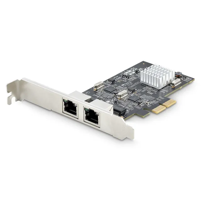 Startech 2.5Gbps NBASE-T PCIe Network Card, Intel I225-V, PCIe 2.0 x2, 2-Port 2.5GbE