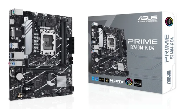 PRIME B760M-K D4 Moderkort - Intel B760 - Intel LGA1700 - DDR4 RAM - Micro-ATX