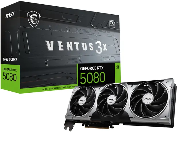 GeForce RTX 5080 VENTUS 3X OC - 16GB GDDR7 RAM - Grafikkort