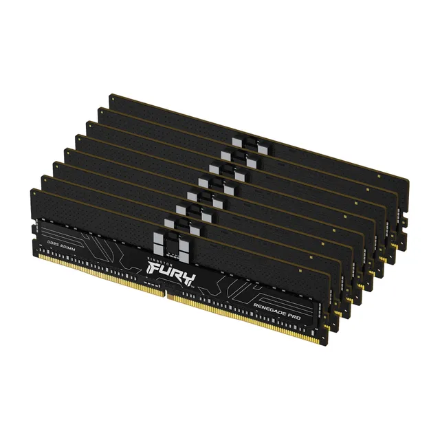 FURY Renegade Pro - DDR5 - sats - 128 GB: 8 x 16 GB - DIMM 288-pin - 6000 MHz / PC5-48000 - CL32 - 1.35 V - registrerad - on-die ECC - svart