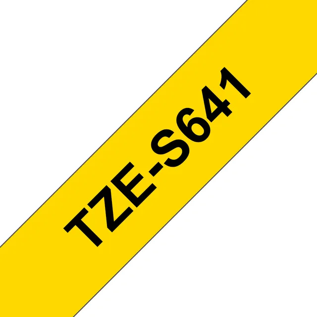 Tape TZE-S641 18mm Svart på Gul