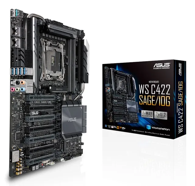 WS C422 SAGE/10G - Moderkort - SSI CEB - LGA2066 Socket - C422 Chipuppsättning - USB 3.1 Gen 1, USB-C Gen2, USB 3.1 Gen 2 - 2 x 10 Gigabit LAN -