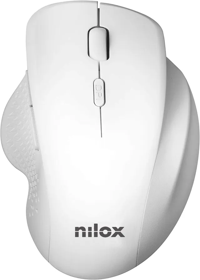 NXMOWI3002 -langaton ergonominen hiiri, hopea, valkoinen