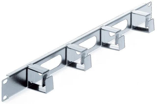 Intellinet 19 Cable Management Panel, 1U, 4 short plastic rings, Grey - Rackpanel för kabelhantering - grå, RAL 7035 - 1U - 19