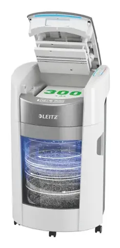 IQ OptiMax Autofeed Office 300 Dokumentförstörare P4 Cross Cut, Tvärsgående skärning, 22,5 cm, 4 x 10 mm, 25 l, 300 ark, 55 dB