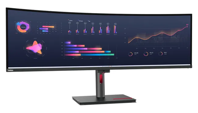 ThinkVision P49w-30 - LED-skärm - böjd - 49" - 5120 x 1440 UltraWide Dual QHD @ 60 Hz - IPS - 350 cd/m² - 2000:1 - HDR10 - 4 ms - Thunderbolt 4